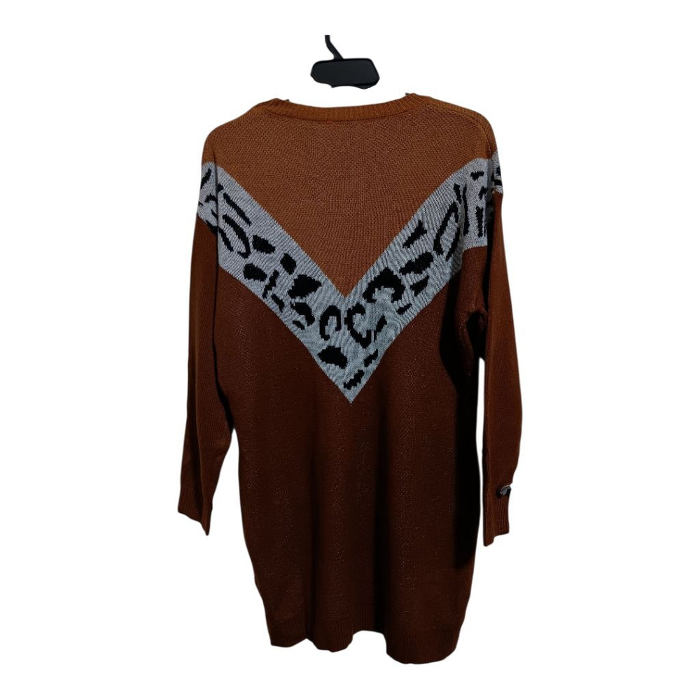 Cupshe Leopard Print Colorblock Mini Sweater Dress - Picture 9 of 11